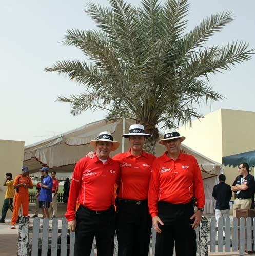Mark with umpiring colleagues at the Womens World Cup in India